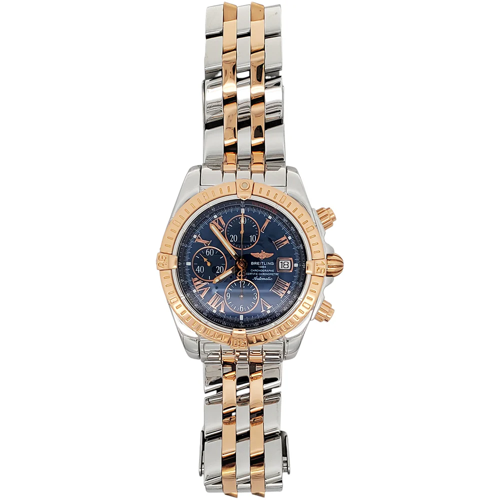 Breitling Chronomat Evolution 2-Tone Rose Gold/Steel Blue Dial 44mm Watch C13356 - Image 3