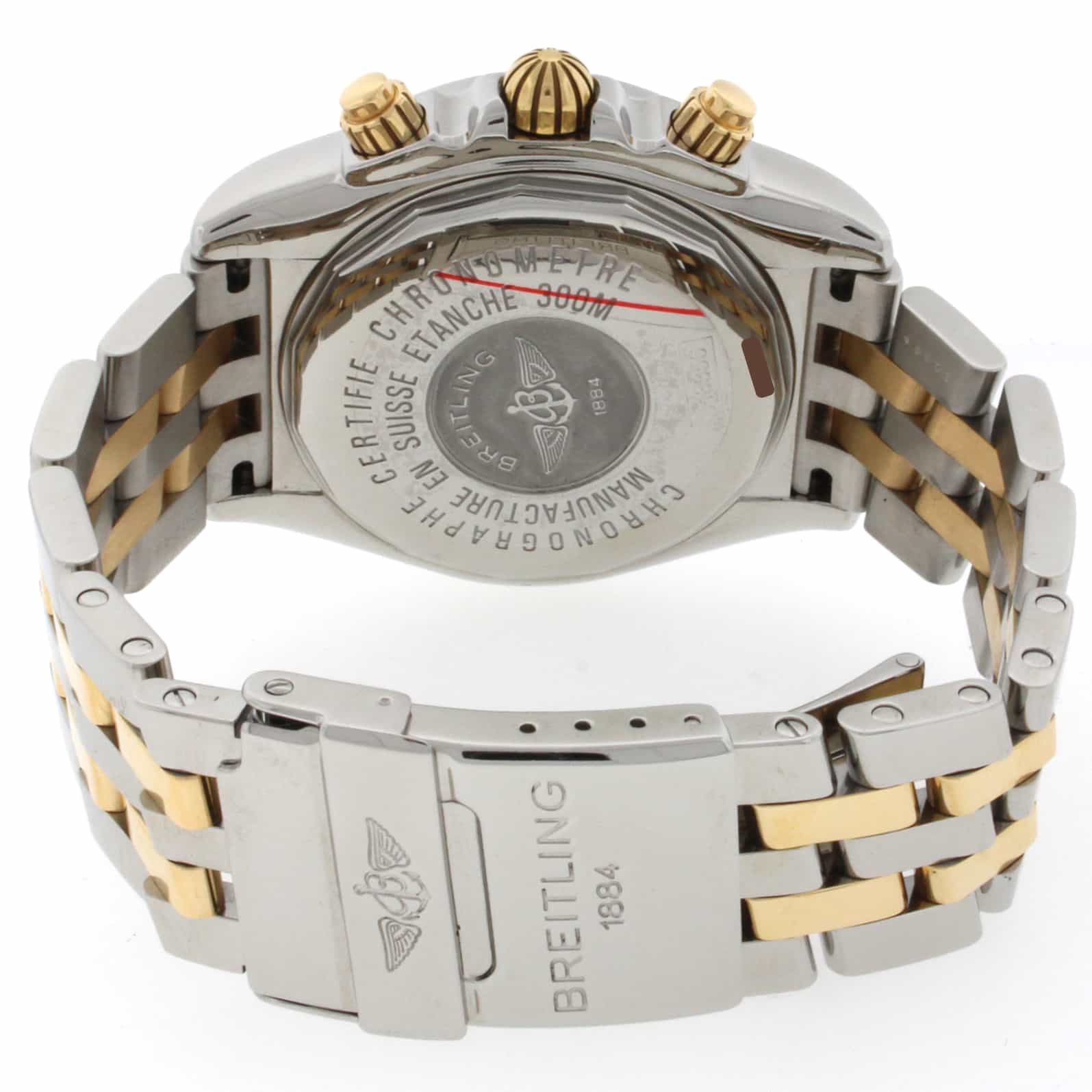 Breitling Chronomat Evolution 2-Tone Yellow Gold & Stainless Steel Original Diamond Bezel Mens Watch B13356 - Image 7