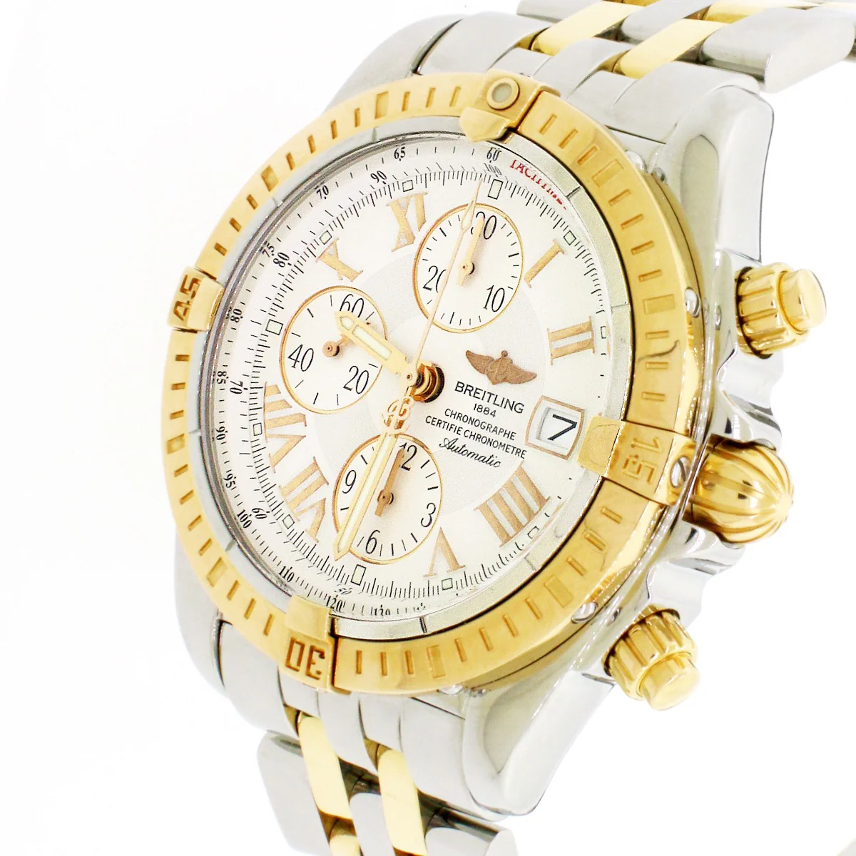 Breitling Chronomat Evolution 43mm Rose/Steel White Dial Watch C13356 - Image 3
