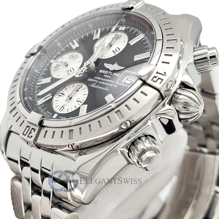 Breitling Chronomat Evolution Black Dial Chronograph 44mm Steel Watch A13356 - Image 2