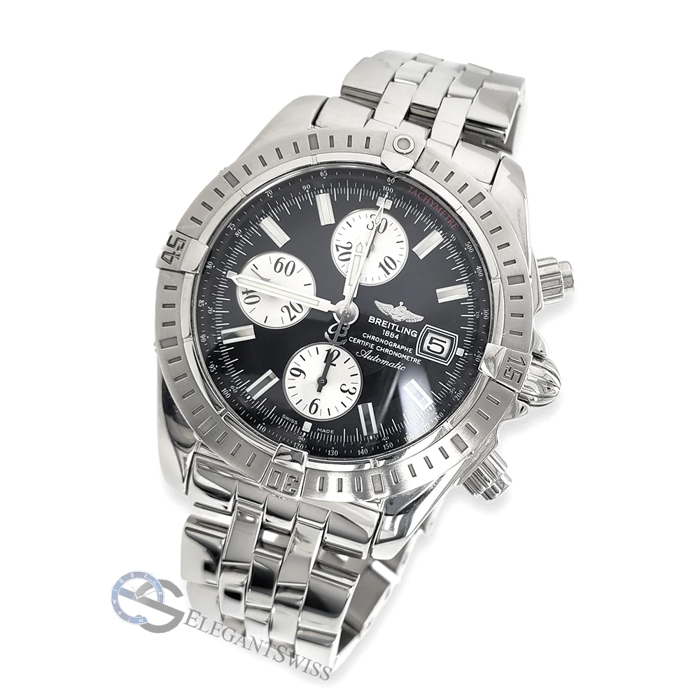 Breitling Chronomat Evolution Black Dial Chronograph 44mm Steel Watch A13356 - Image 3