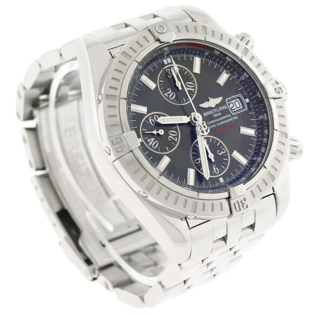 Breitling Chronomat Evolution Chronograph 44MM Black Concentric Dial Automatic Stainless Steel Mens Watch A13356 - Image 2