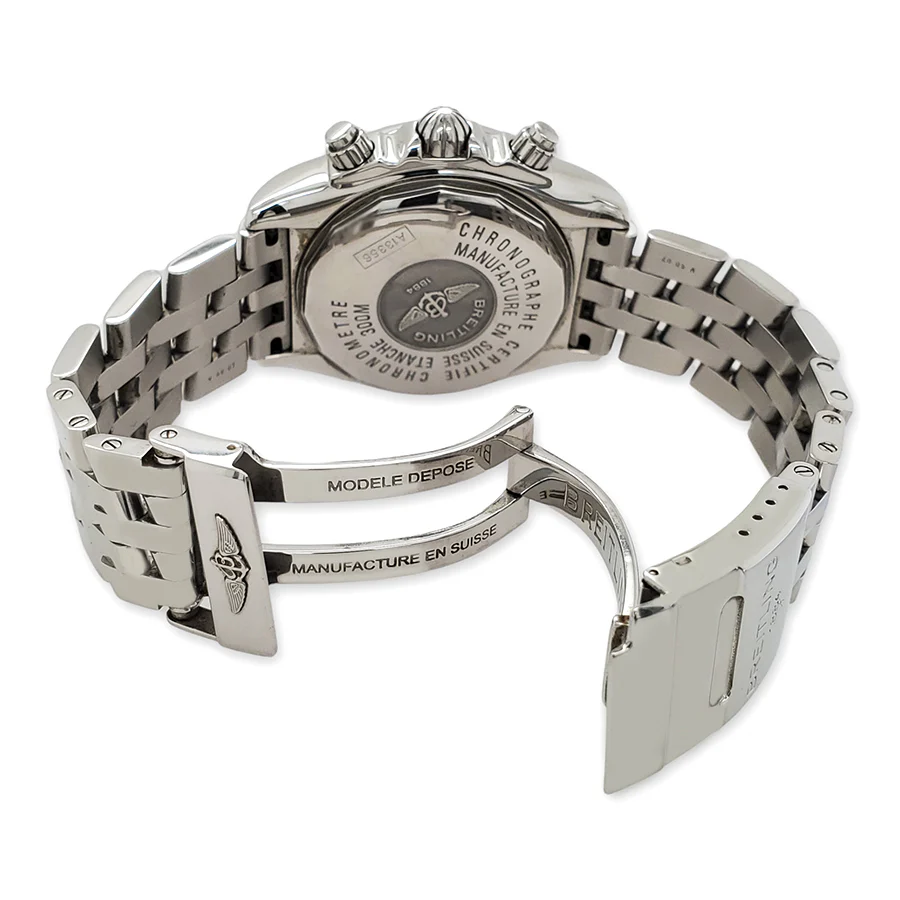 Breitling Chronomat Evolution Chronograph 44mm Black Dial Stainless Steel Watch A13356 - Image 4