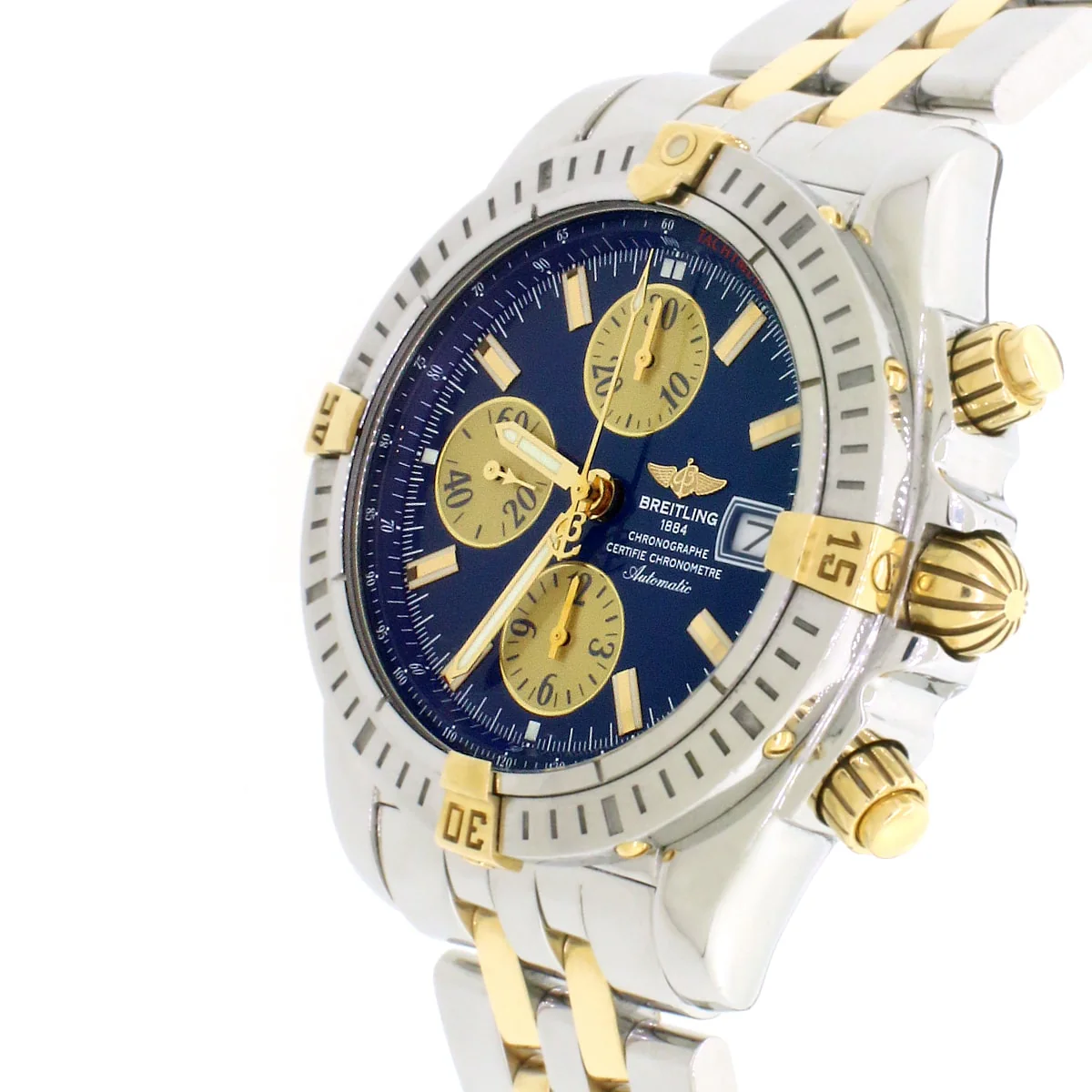 Breitling Chronomat Evolution Chronograph 44MM Blue Dial Automatic 2 Tone Mens Watch B13356 - Image 3