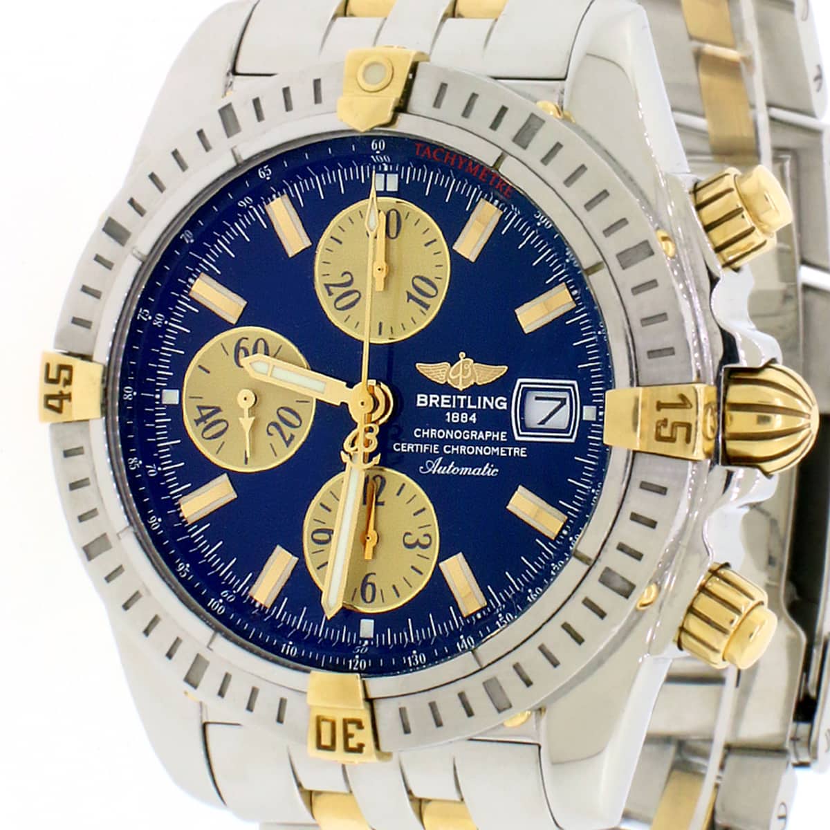 Breitling Chronomat Evolution Chronograph 44MM Blue Dial Automatic 2 Tone Mens Watch B13356 - Image 4