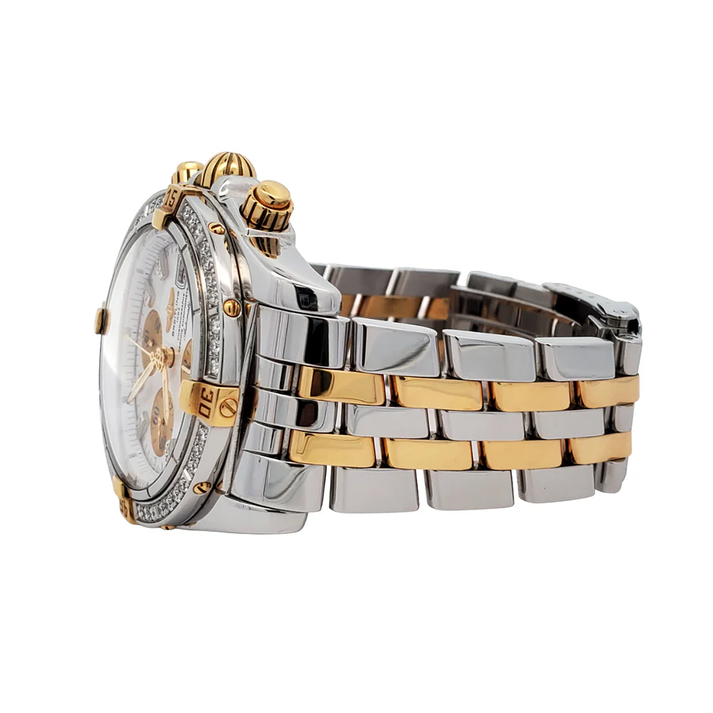 Breitling Chronomat Evolution Chronograph 44mm Factory White MOP Diamond Dial Watch B13356 - Image 4