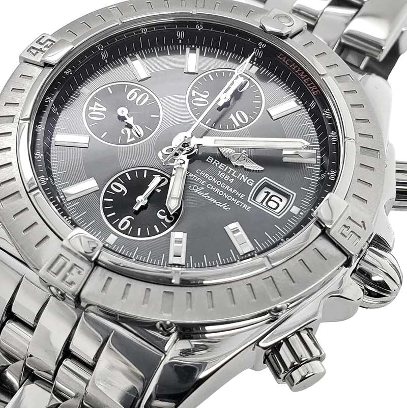 Breitling Chronomat Evolution Chronograph 44mm Gray Dial Stainless Steel Watch A13356 - Image 2