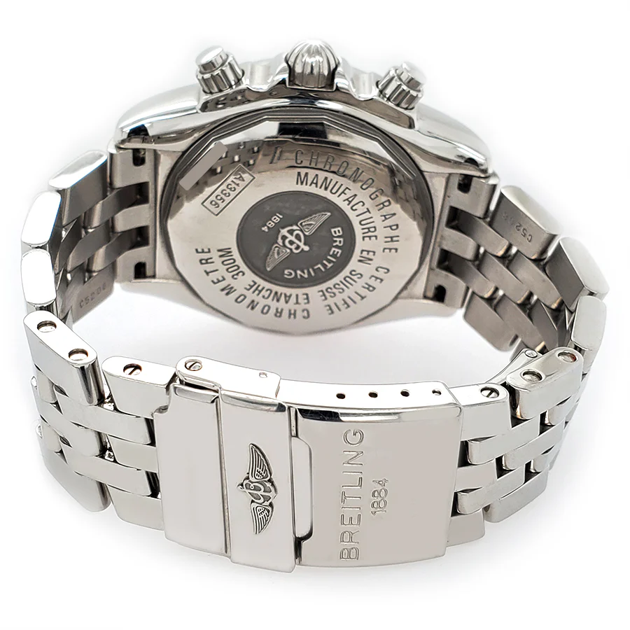 Breitling Chronomat Evolution Chronograph 44mm Silver Dial Stainless Steel Watch A13356 - Image 4