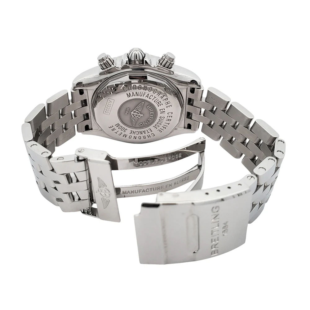 Breitling Chronomat Evolution Chronograph 44mm Silver Dial Steel Watch A13356 - Image 6