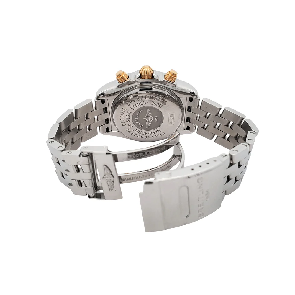 Breitling Chronomat Evolution Chronograph 44MM White MOP Dial Watch B13356 Box Papers - Image 6