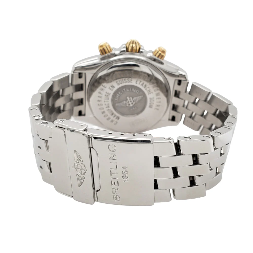 Breitling Chronomat Evolution Chronograph 44MM White MOP Dial Watch B13356 Box Papers - Image 4