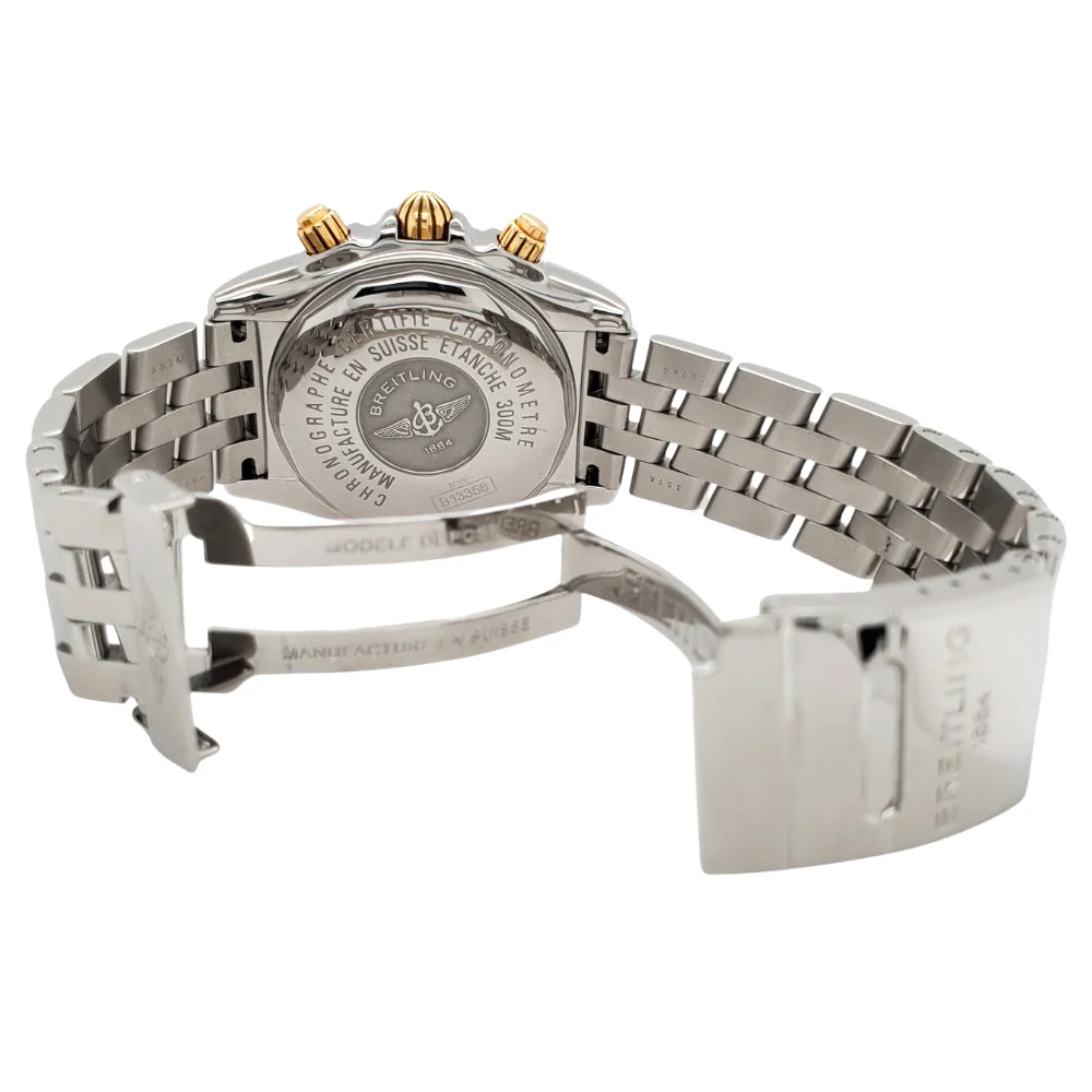 Breitling Chronomat Evolution Chronograph 44MM White MOP Dial Watch B13356 Box Papers - Image 5