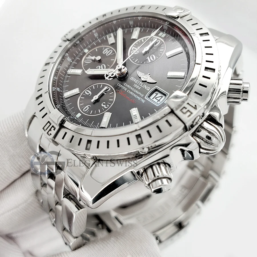 Breitling Chronomat Evolution Gray Dial Chronograph 44mm Steel Watch A13356 - Image 2