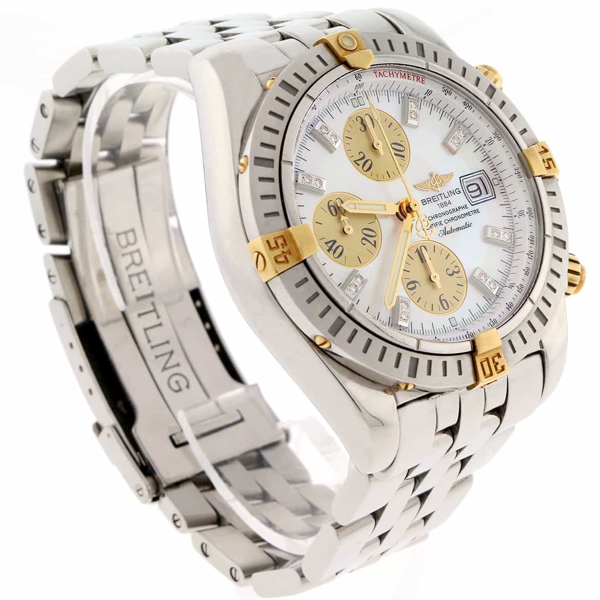 Breitling Chronomat Evolution Original MOP Diamond Dial Stainless Steel 44mm Chronograph Mens Watch B13356 - Image 3