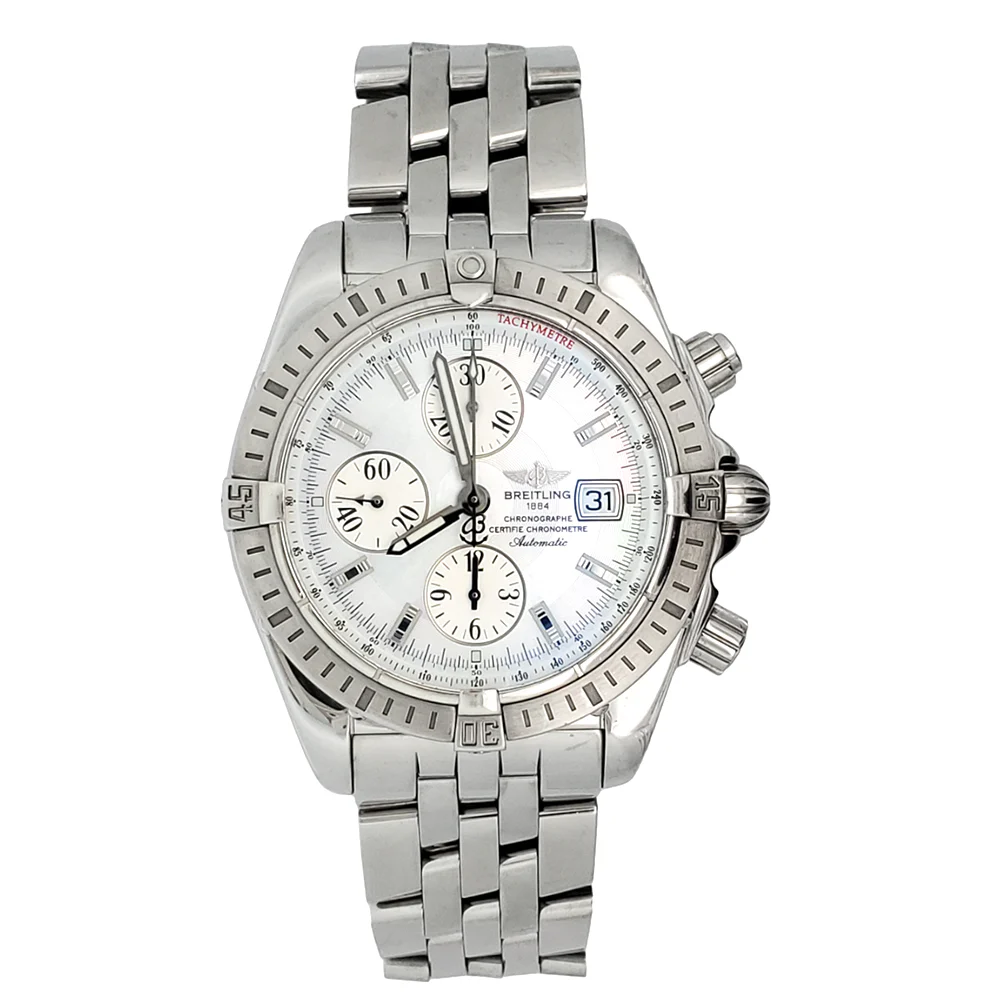 Breitling Chronomat Evolution White Dial Chronograph 44mm Stainless Steel Watch A13356 - Image 3