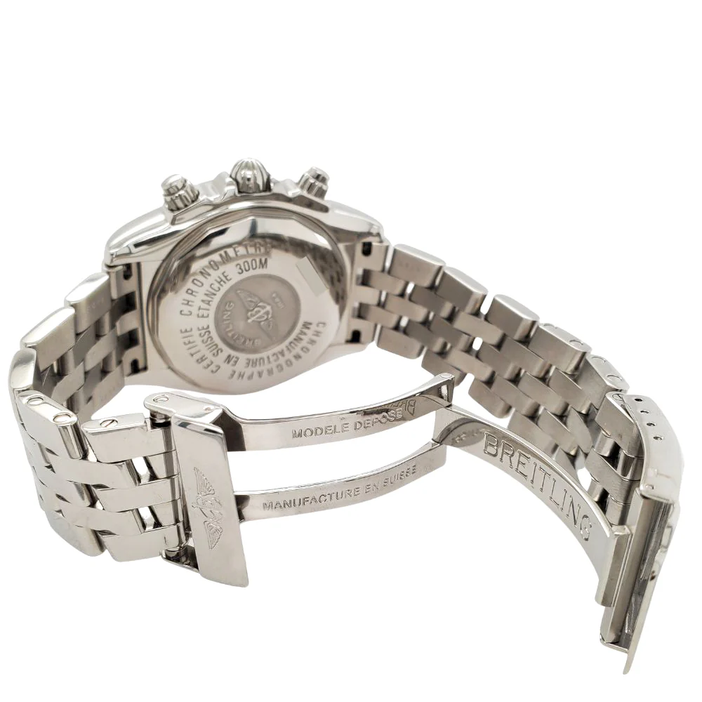 Breitling Chronomat Evolution White MOP Dial Chronograph 44mm Steel Watch A13356 Box Papers - Image 5
