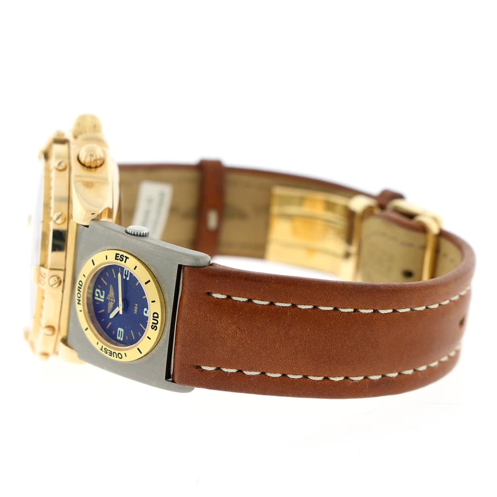 Breitling Chronomat UTC 18K Rose Gold Original Blue Dial 39MM Chronograph Automatic Mens Watch H13048 - Image 4
