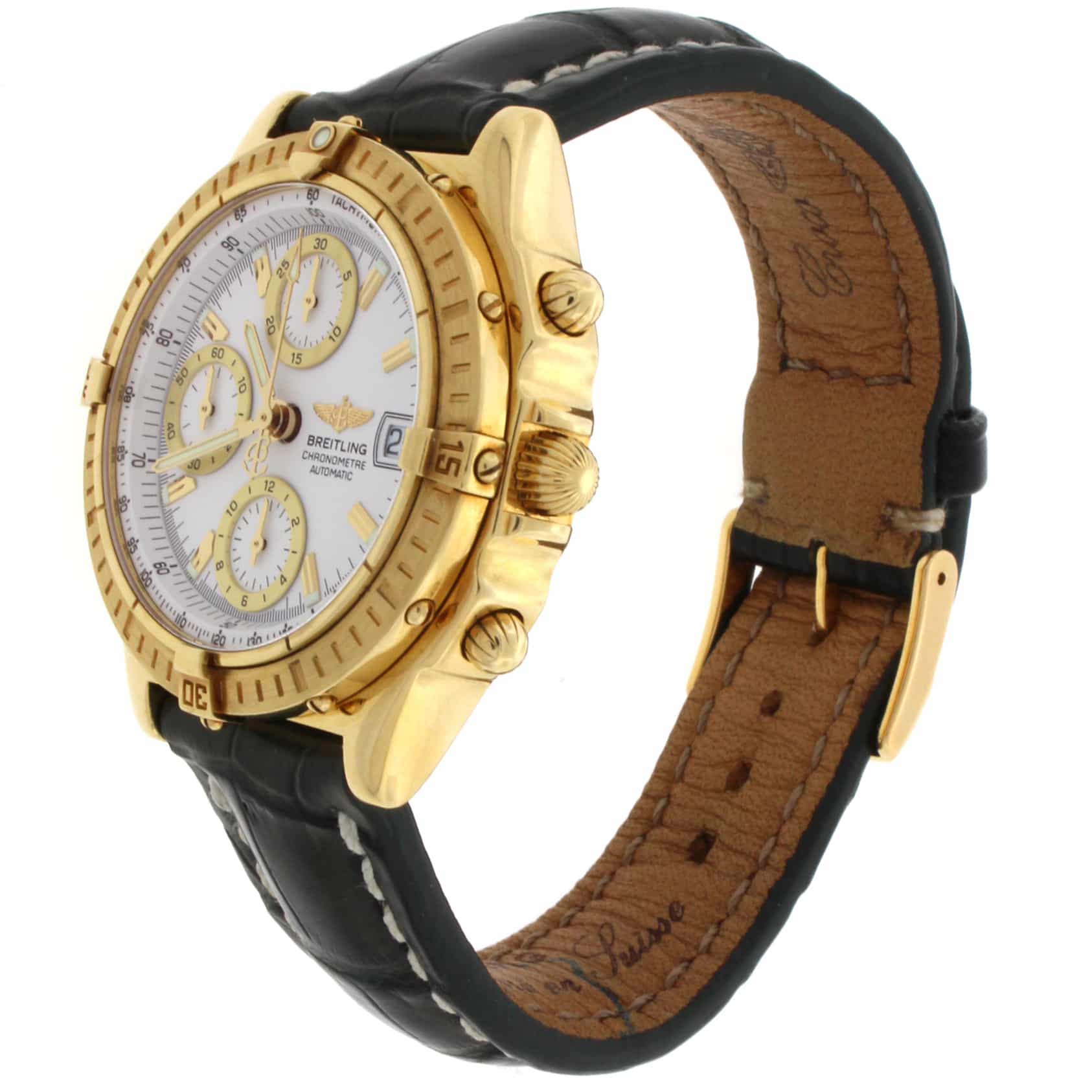 Breitling Chronomat Windrider 18K Yellow Gold 39MM Automatic Mens Watch K13352 - Image 3