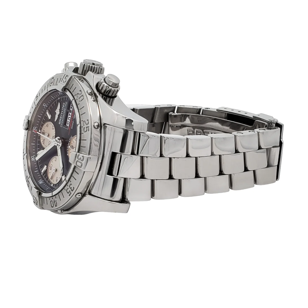 Breitling Chronometre Superocean 42mm Day Date Black Dial Steel A13340 Watch - Image 4