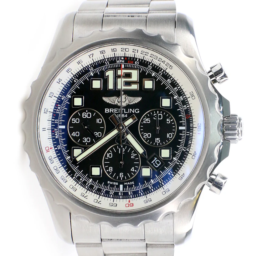 Breitling Chronospace Chronograph 46MM Black Dial Steel Watch A23360 Papers - Image 2