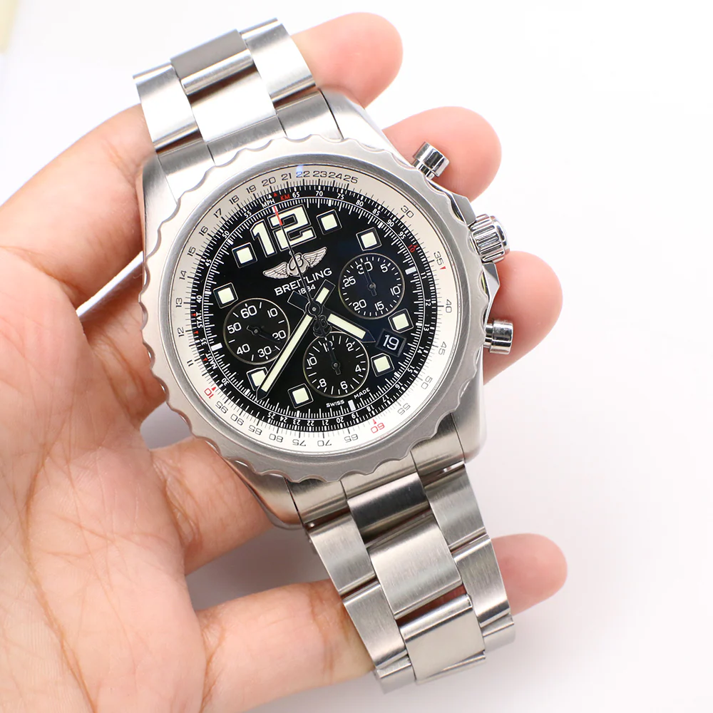 Breitling Chronospace Chronograph 46MM Black Dial Steel Watch A23360 Papers - Image 3