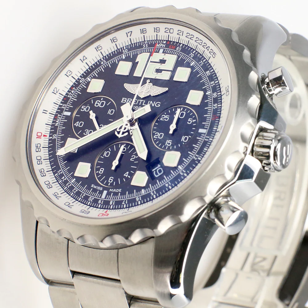Breitling Chronospace Chronograph 46MM Black Dial Steel Watch A23360 Papers - Image 4