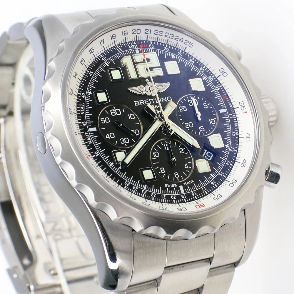 Breitling Chronospace Chronograph 46MM Black Dial Steel Watch A23360 Papers - Image 5