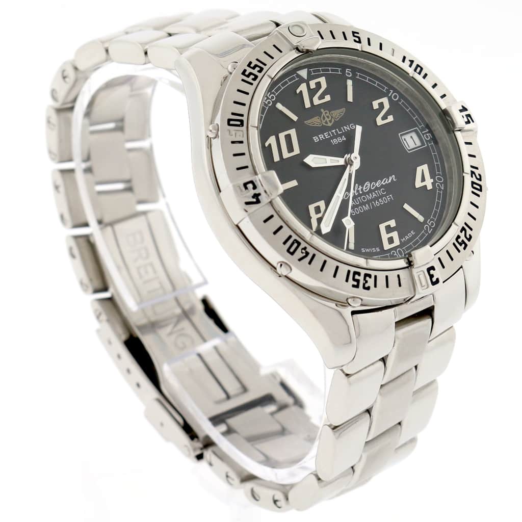 Breitling Colt Ocean Automatic Black Dial 38MM Stainless Steel Mens Watch A17050 - Image 4