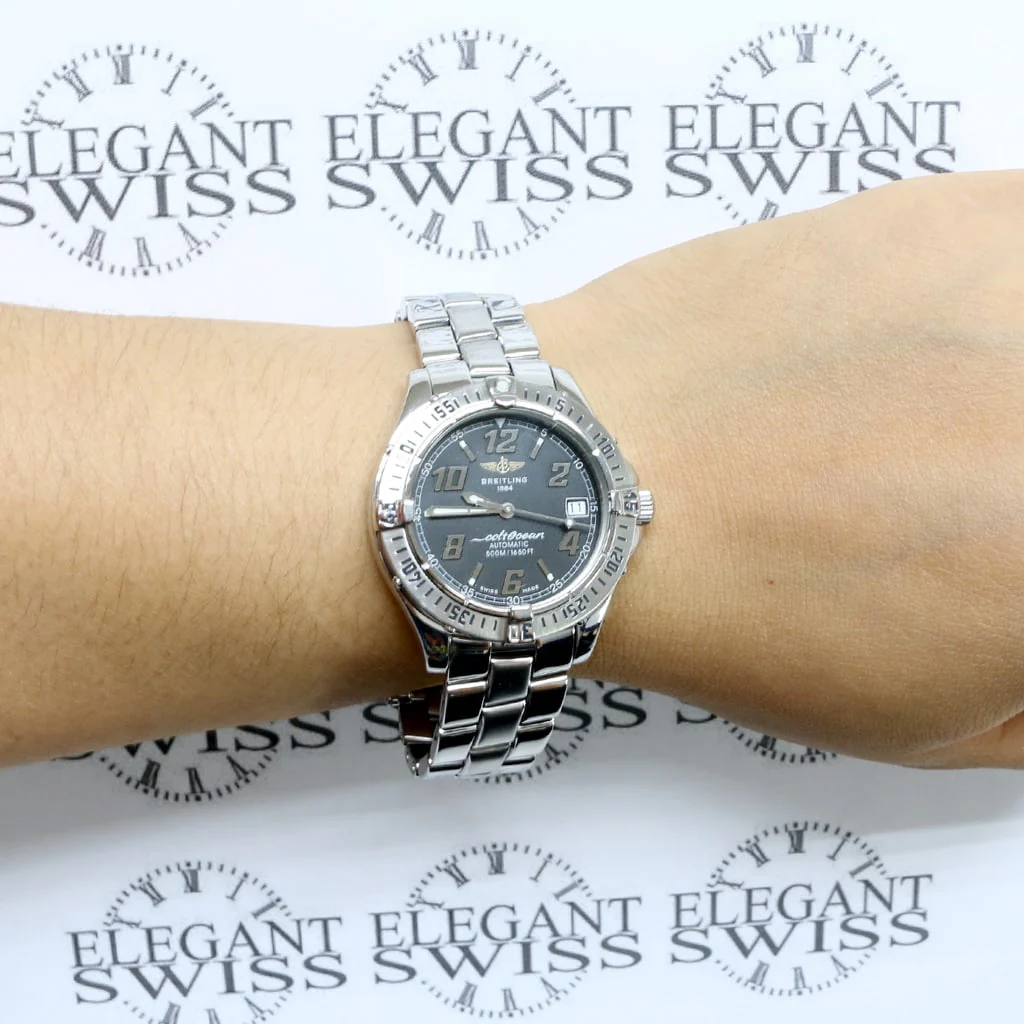 Breitling Colt Ocean Automatic Black Dial 38MM Stainless Steel Mens Watch A17050 - Image 5