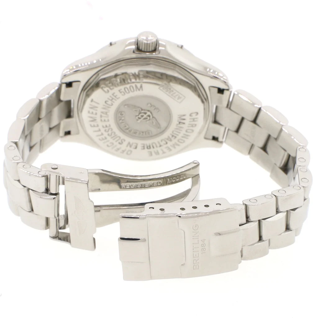 Breitling Colt Oceane SQ Stainless Steel 34MM Black Concentric Dial Ladies Watch A77350 w/Diamond Bezel - Image 5