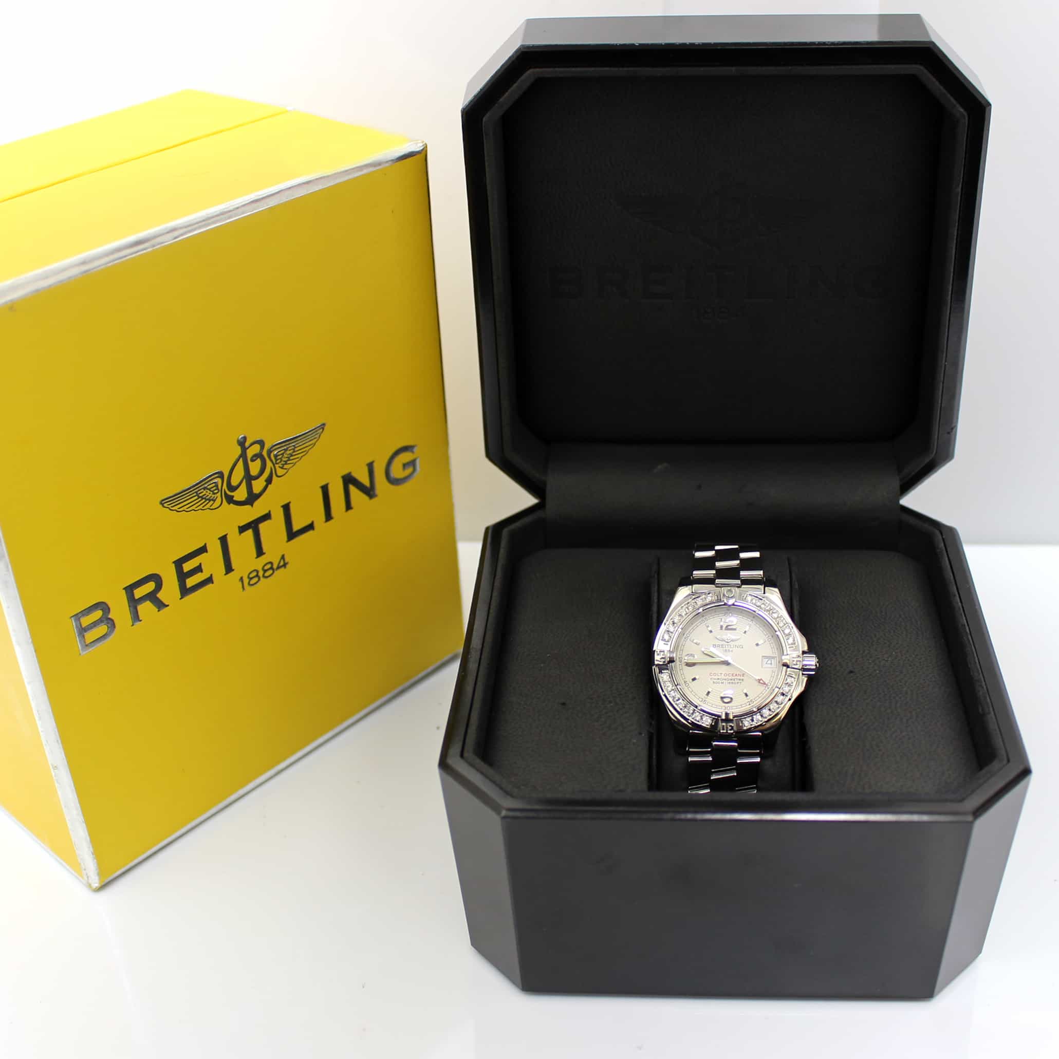 Breitling Colt Oceane Stainless Steel 33MM Ladies Watch w/Diamonds A77380 - Image 3