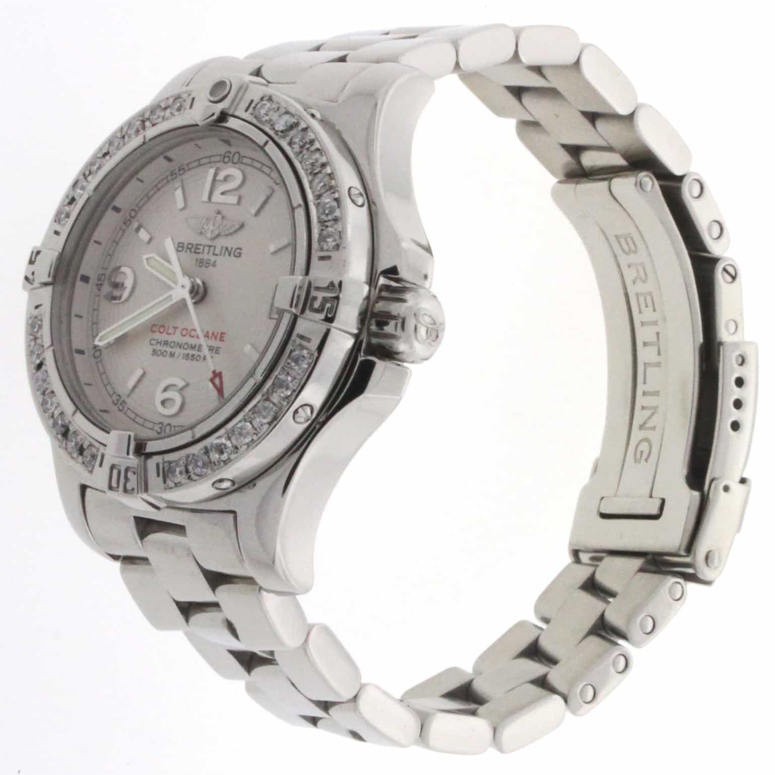Breitling Colt Oceane Stainless Steel 33MM Ladies Watch w/Diamonds A77380 - Image 4