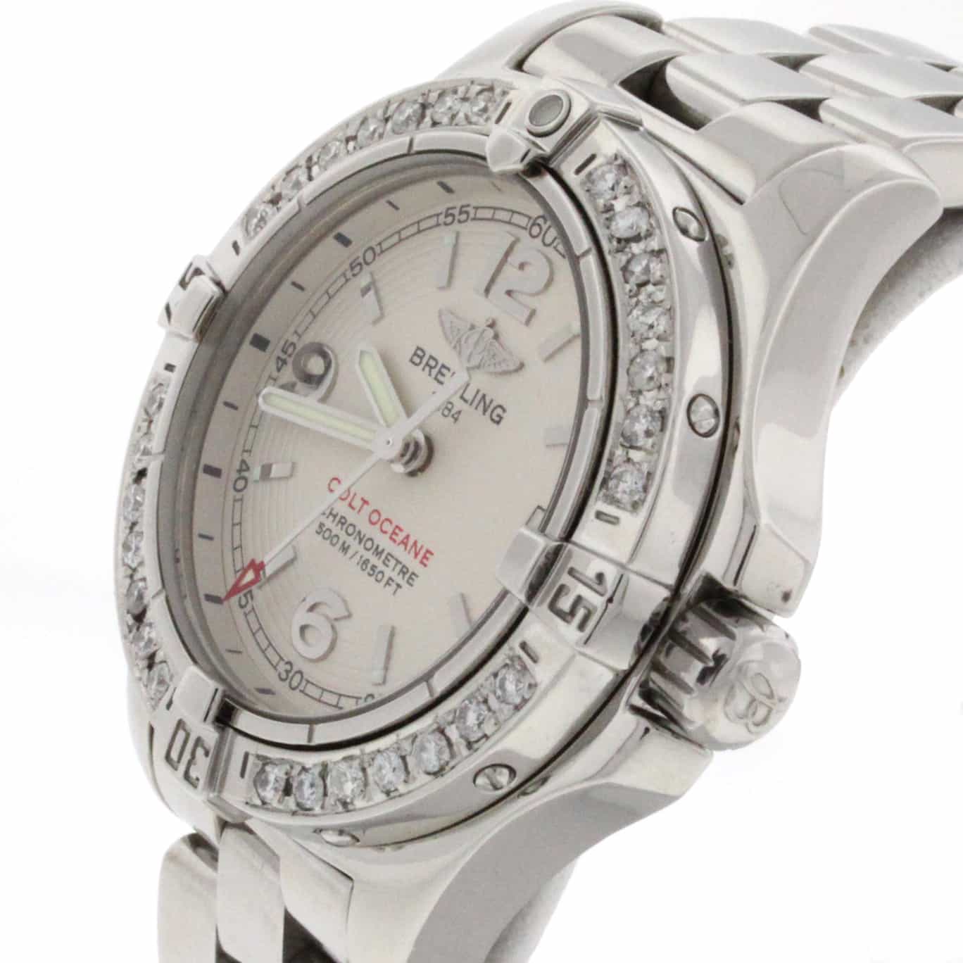 Breitling Colt Oceane Stainless Steel 33MM Ladies Watch w/Diamonds A77380 - Image 5