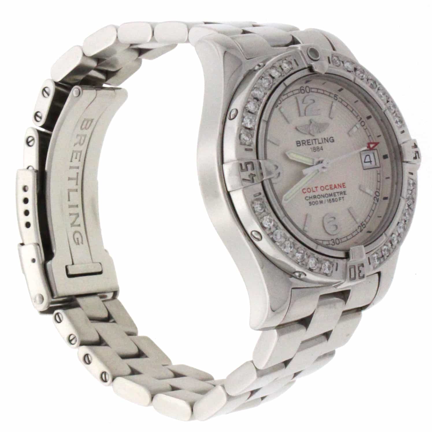 Breitling Colt Oceane Stainless Steel 33MM Ladies Watch w/Diamonds A77380 - Image 6