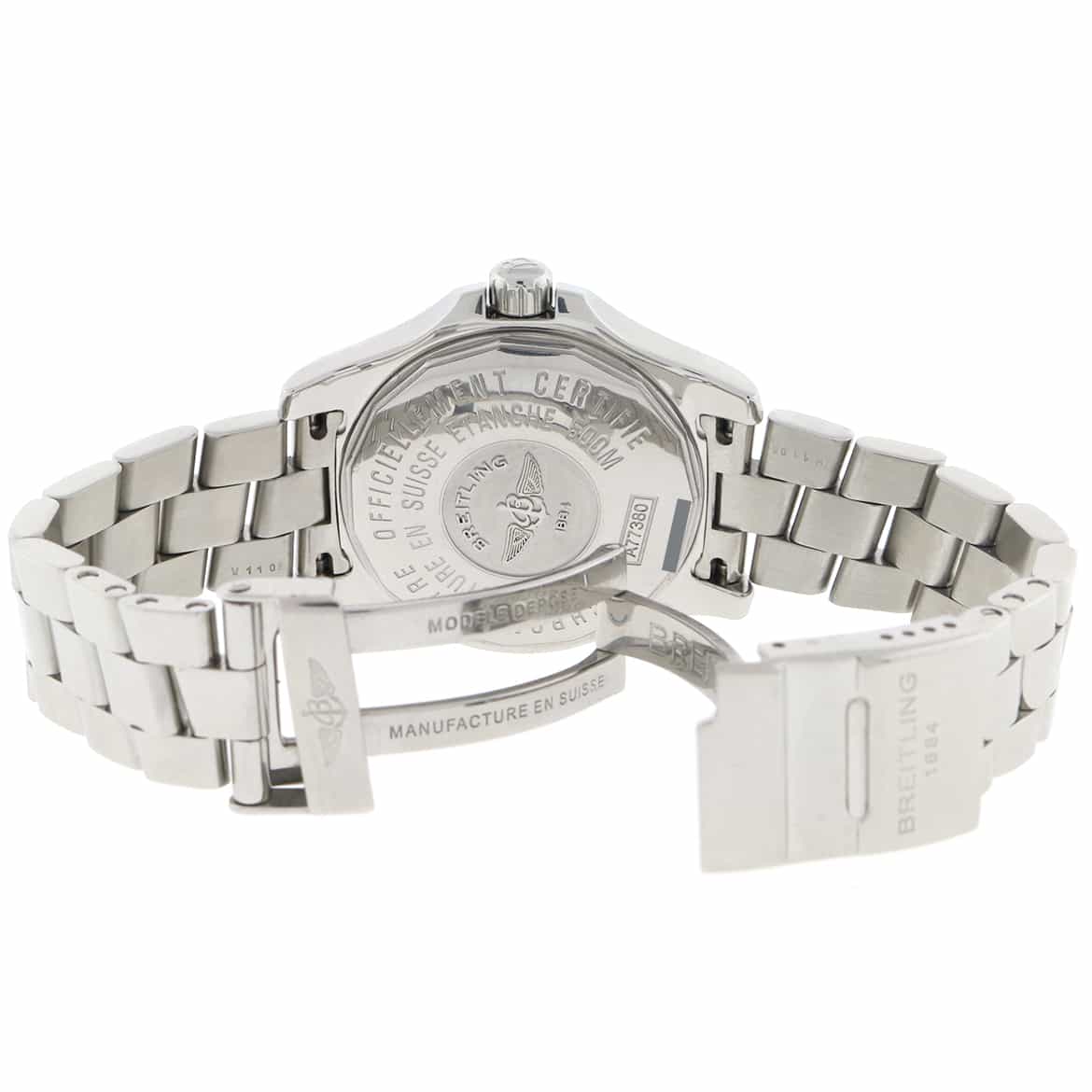 Breitling Colt Oceane Stainless Steel 33MM Silver Dial Ladies Watch A77380 w/Diamond Bezel - Image 7
