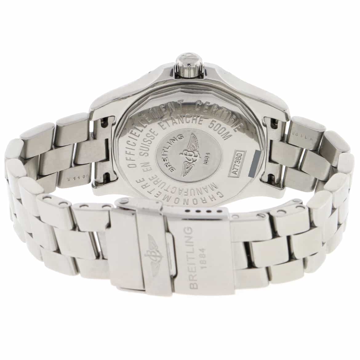 Breitling Colt Oceane Stainless Steel 33MM Silver Dial Ladies Watch A77380 w/Diamond Bezel - Image 8