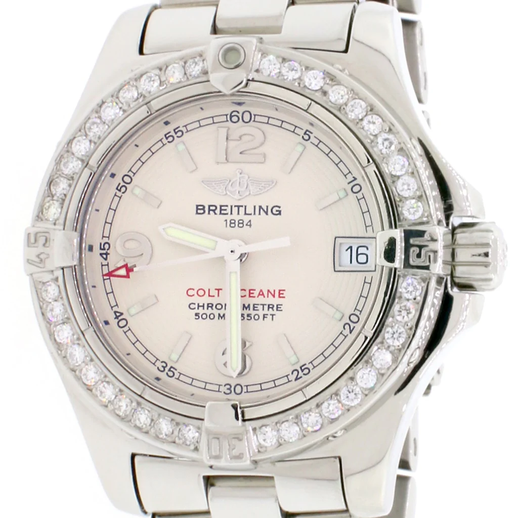 Breitling Coltoceane SS 33MM Original Dial & Factory Original Diamond Bezel Ladies Watch A77380 - Image 4