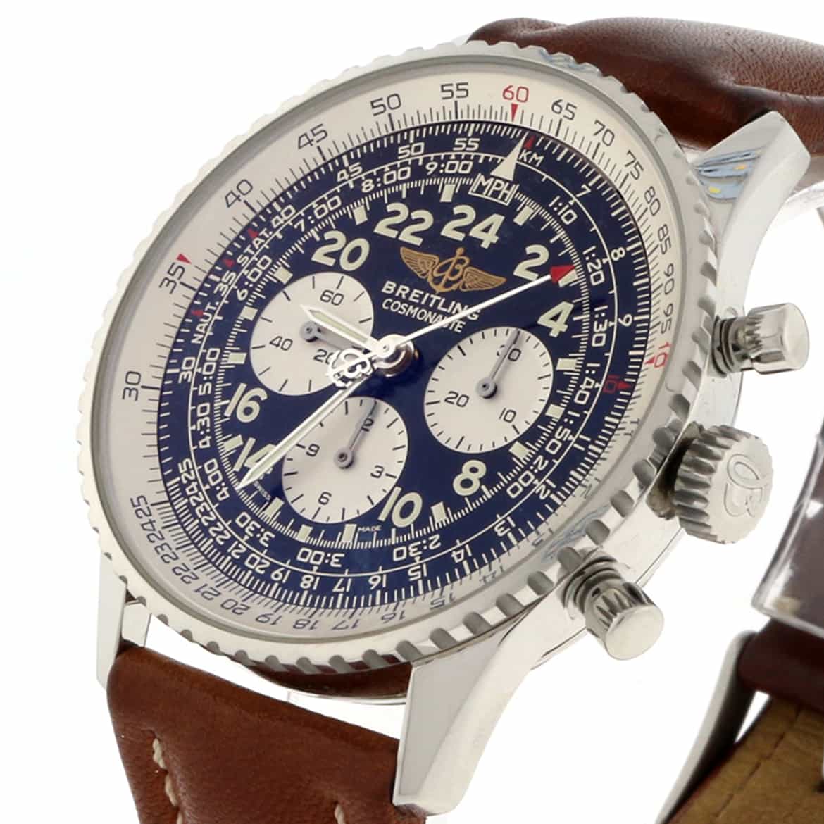 Breitling Cosmonaute (Lemania) Chronograph 42MM Black Dial Automatic Stainless Steel Mens Watch A12322 - Image 7