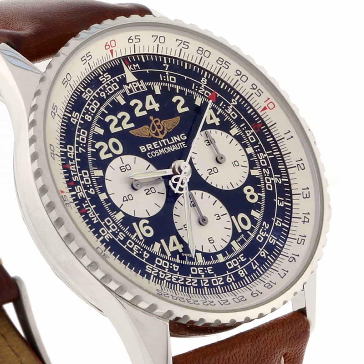 Breitling Cosmonaute (Lemania) Chronograph 42MM Black Dial Automatic Stainless Steel Mens Watch A12322 - Image 8
