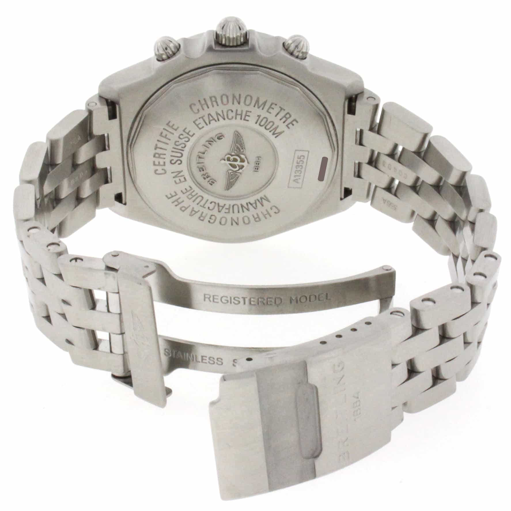 Breitling Crosswind Racing Silver Dial 49MM Chronograph Automatic Stainless Steel Mens Watch A13355 - Image 8