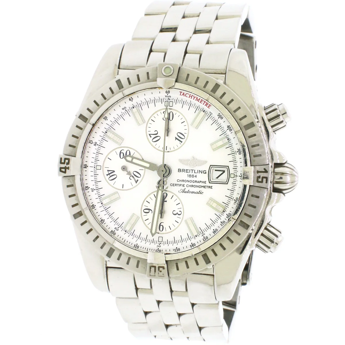 Breitling Evolution Factory MOP Dial Steel 44mm Watch A13356
