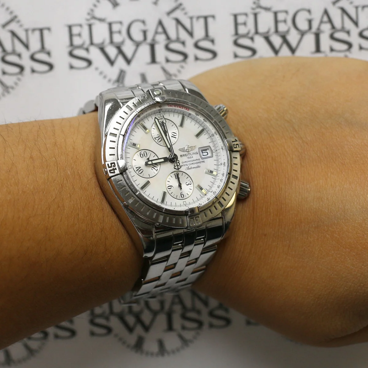 Breitling Evolution Factory MOP Dial Steel 44mm Watch A13356 - Image 2