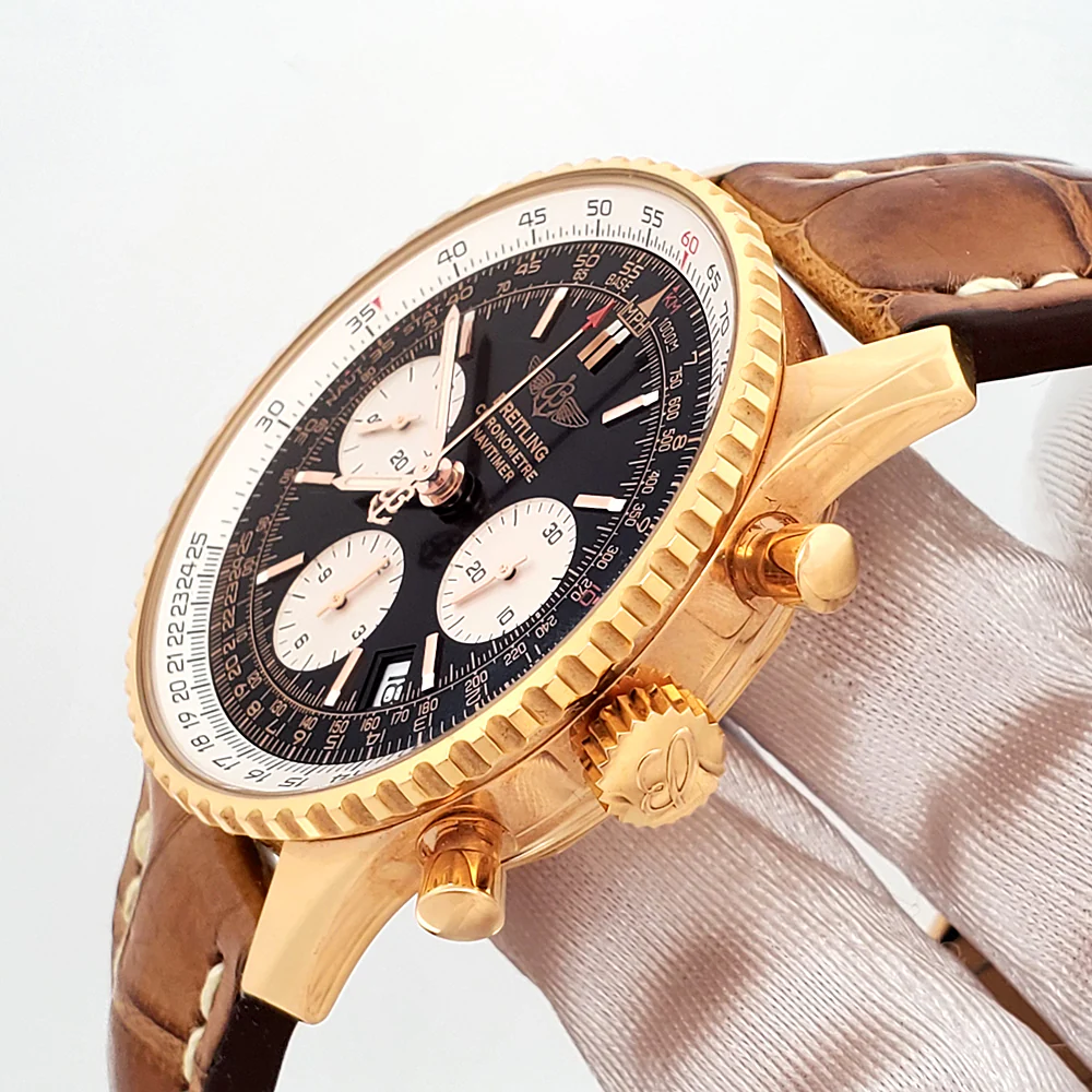 Breitling Limited Edition Navitimer 18k Rose Gold Black Dial Mens 42mm Watch R23322 - Image 3