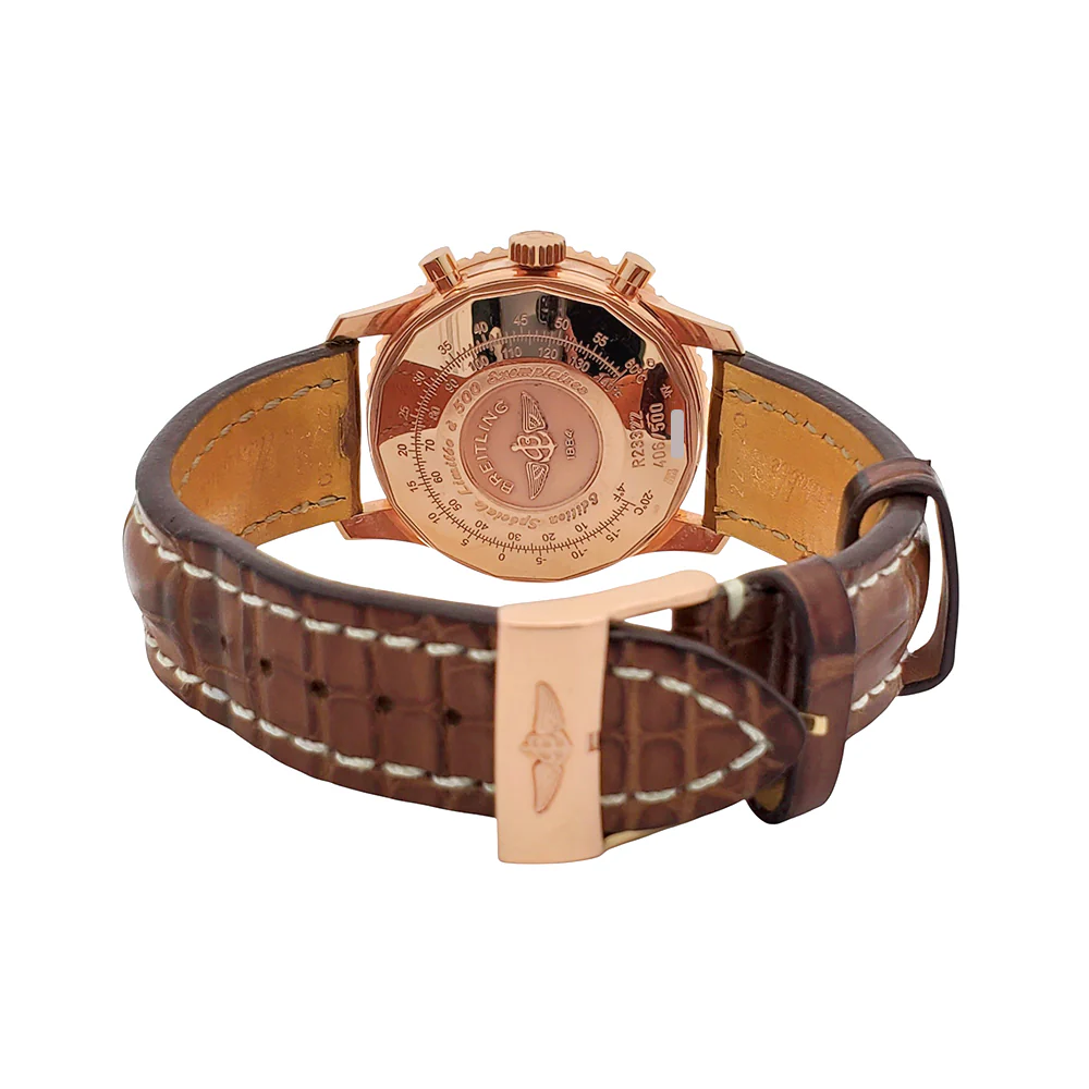 Breitling Limited Edition Navitimer 18k Rose Gold Black Dial Mens 42mm Watch R23322 - Image 5