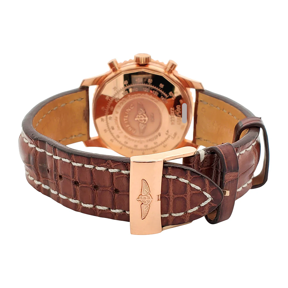 Breitling Limited Edition Navitimer 18k Rose Gold Black Dial Mens 42mm Watch R23322 - Image 6
