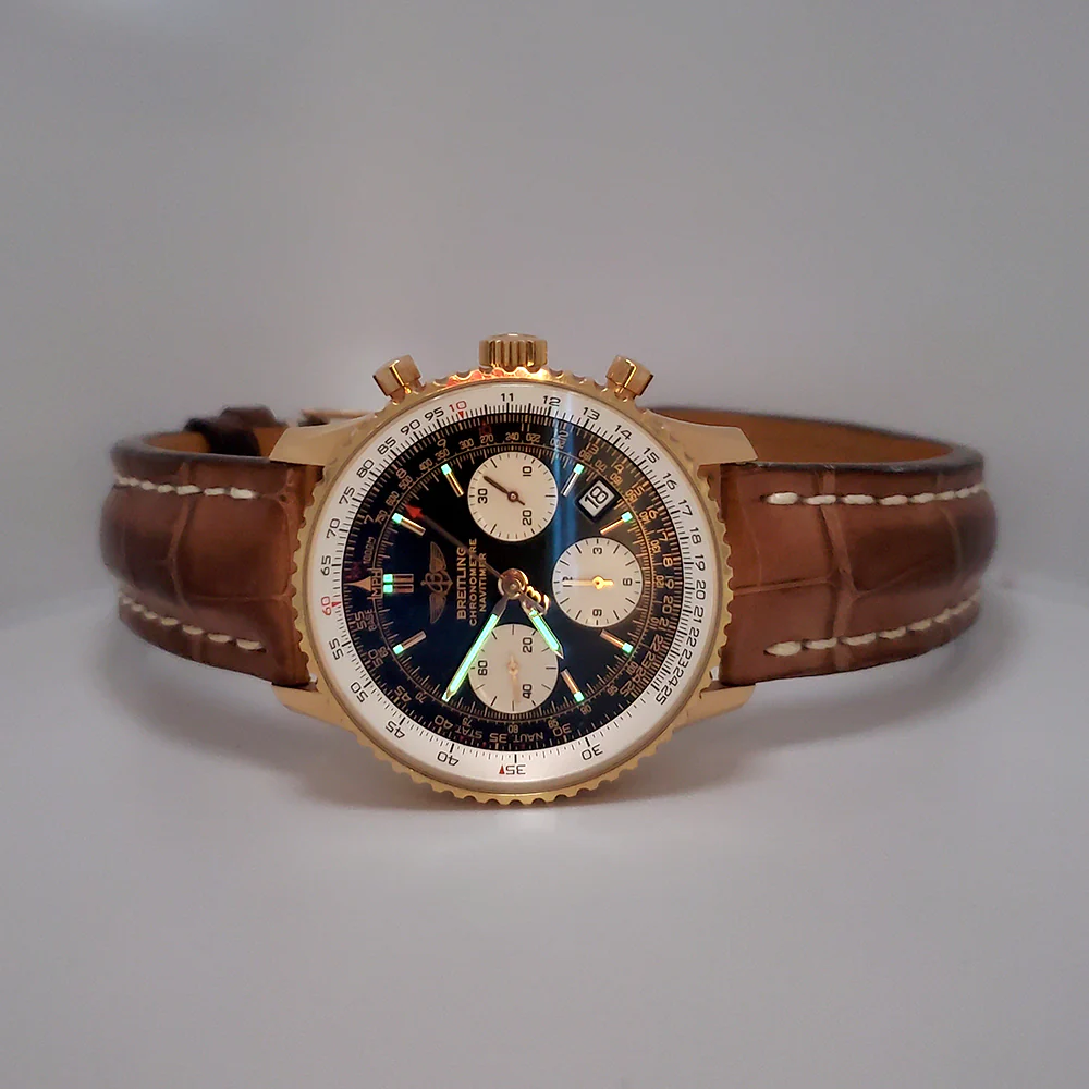 Breitling Limited Edition Navitimer 18k Rose Gold Black Dial Mens 42mm Watch R23322 - Image 7