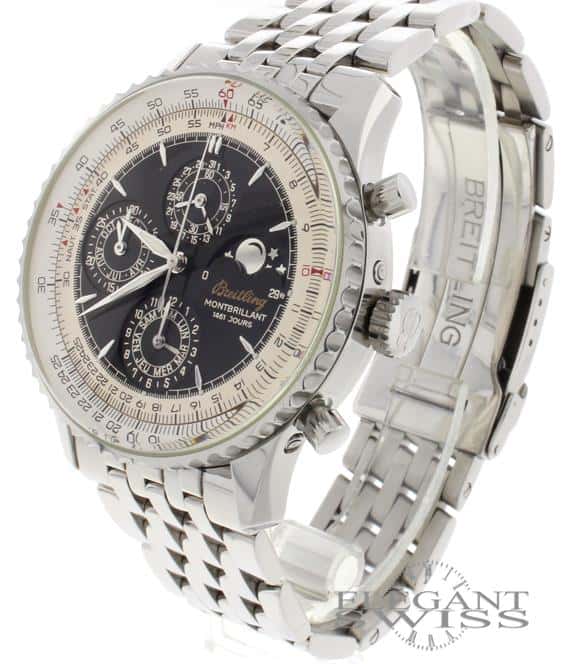 Breitling Montbrillant 1461 Jours Moon Phase Calendar Chronograph Automatic Stainless Steel Mens Watch A19030 - Image 3