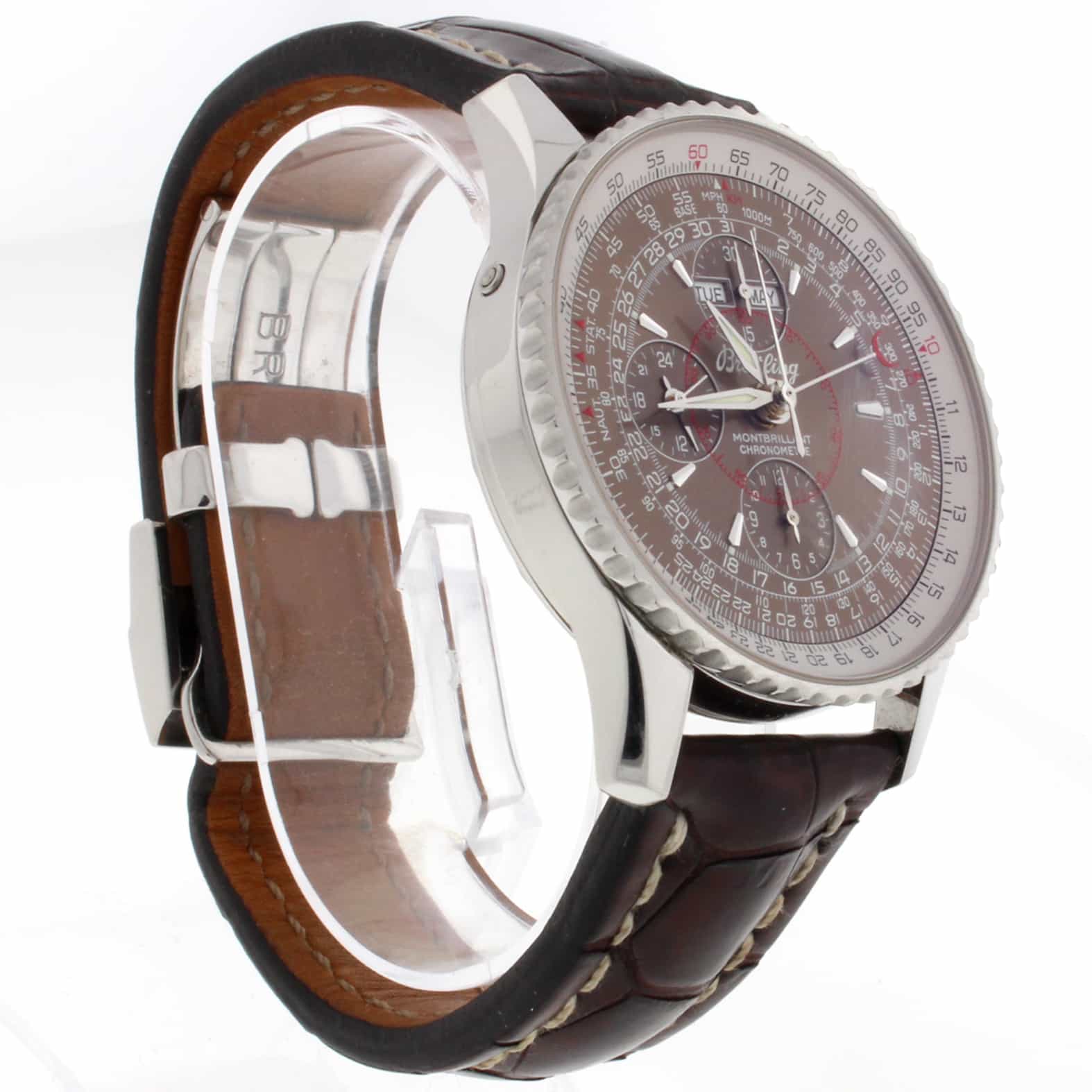 Breitling Montbrillant Datora Calendar 43MM Chronograph Automatic Stainless Steel Mens Watch A21330 - Image 5