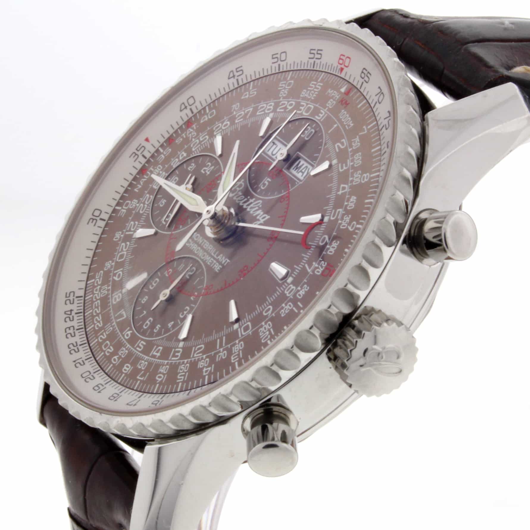 Breitling Montbrillant Datora Calendar 43MM Chronograph Automatic Stainless Steel Mens Watch A21330 - Image 6