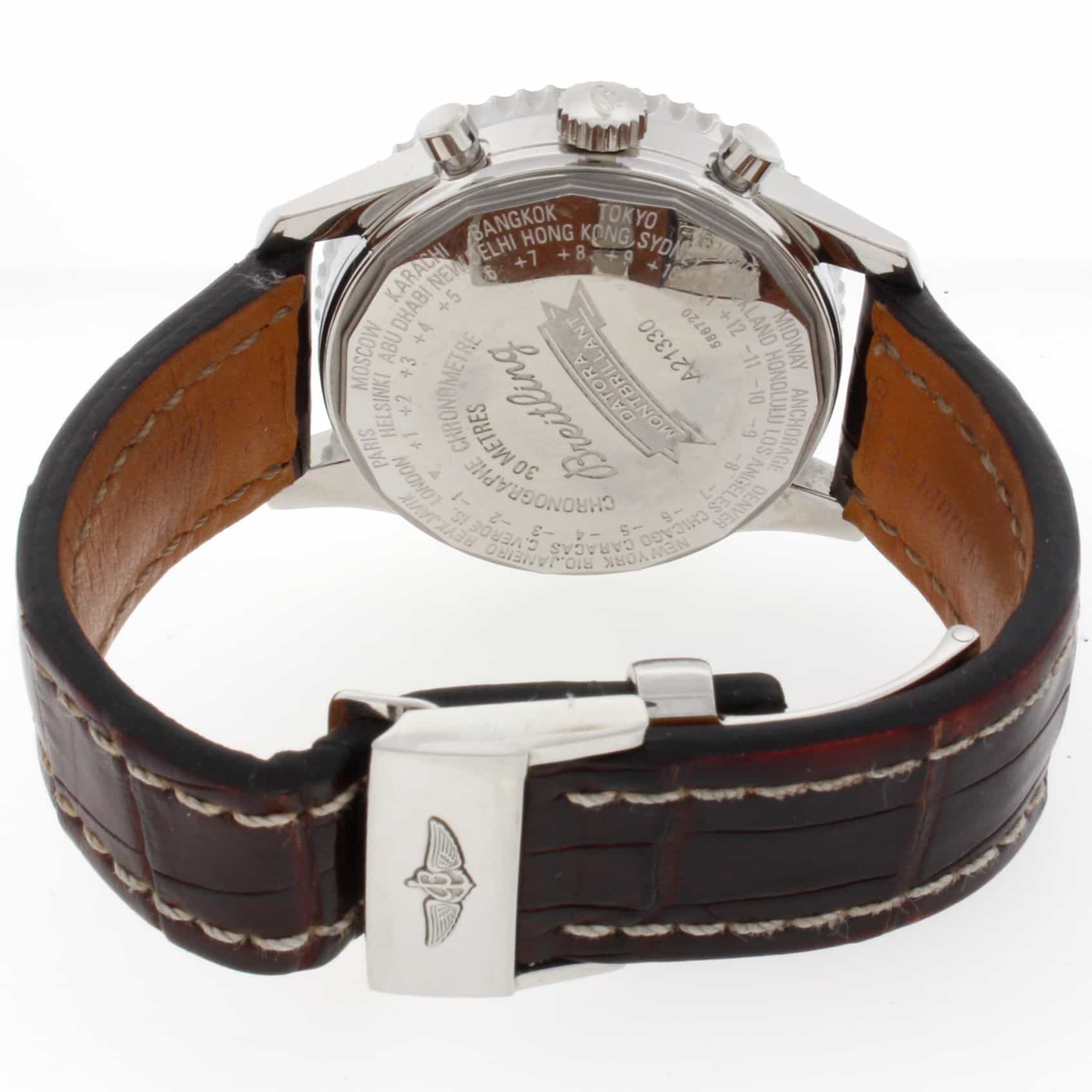 Breitling Montbrillant Datora Calendar 43MM Chronograph Automatic Stainless Steel Mens Watch A21330 - Image 8